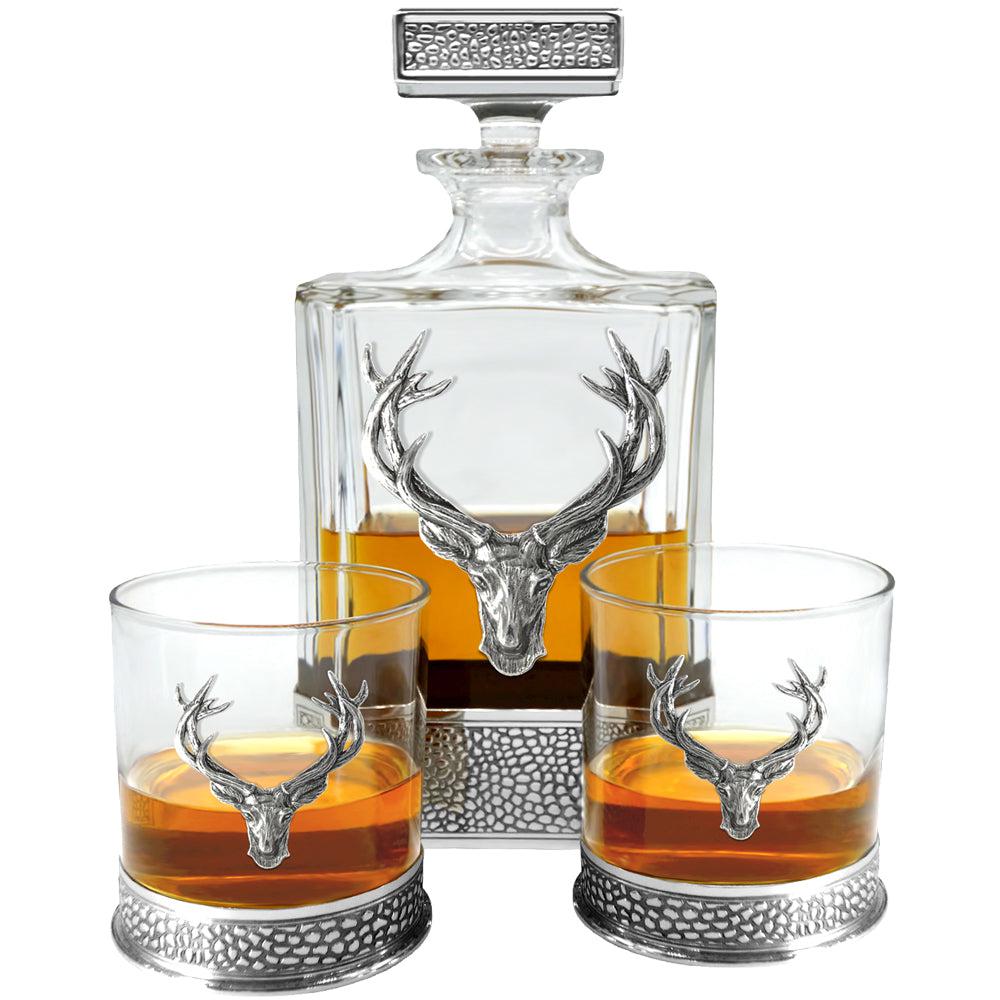 650ml Regal Stag Rectangular Pewter Decanter-Decanters-Yester Home