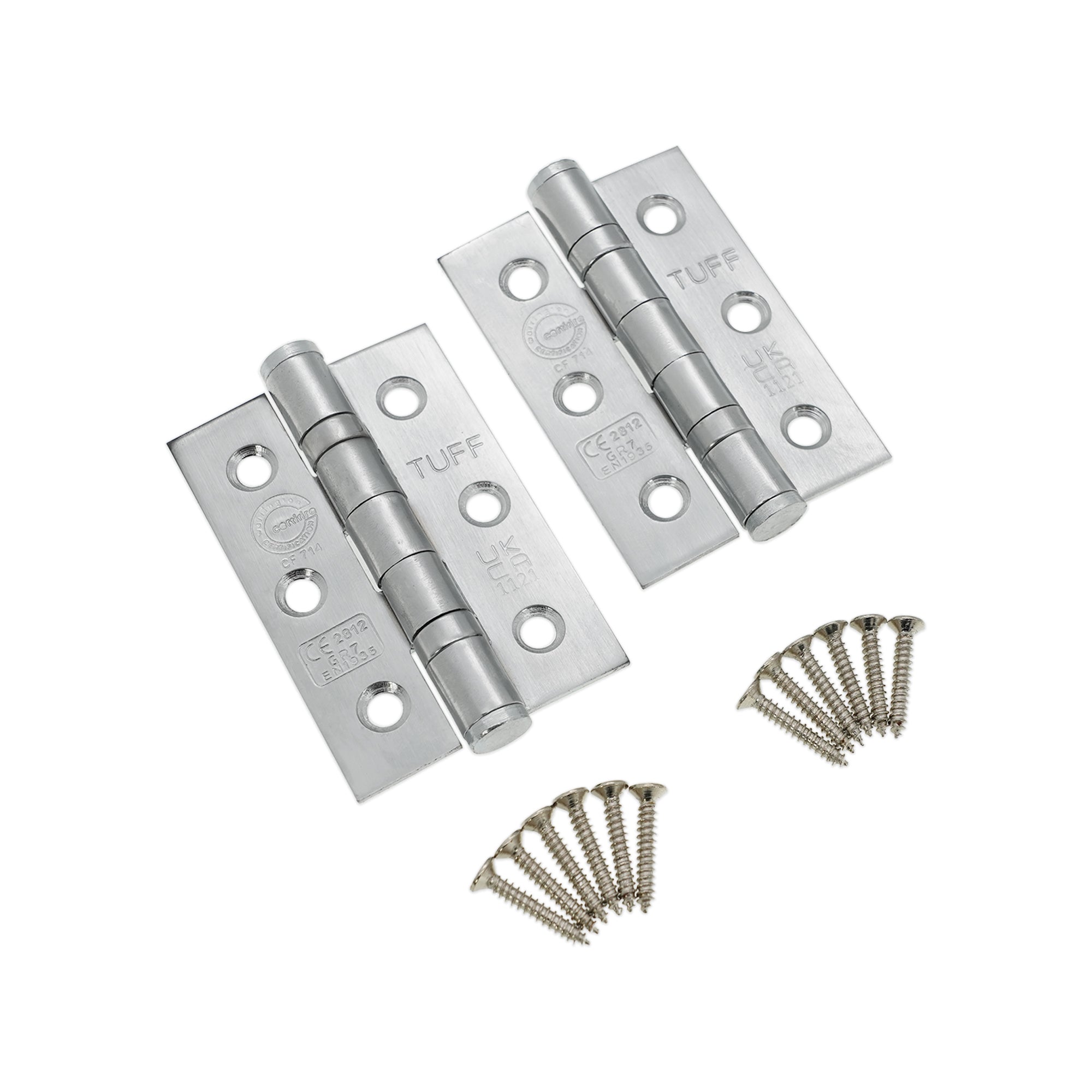 CE7 Mild Steel BB Butt Hinge - Satin Chrome - Hinges - Spira Brass - Yester Home