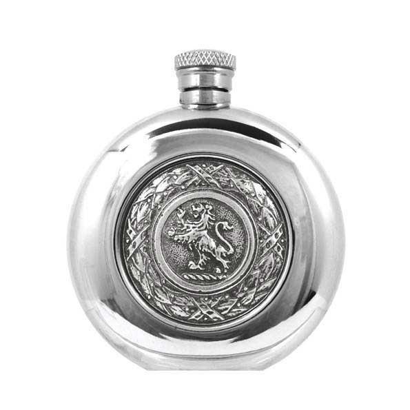 6oz Lion Pewter Hip Flask-Hip Flasks - Pewter-Yester Home