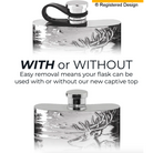 6oz Pewter Hip Flask with Embossed Highland Stag Design - Hip Flasks - Stainless Steel - English Pewter Company - Yester Home