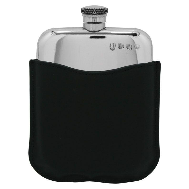 6oz Pewter Purse Purse Flask & Pouch-Hip Flasks - Leather-Yester Home