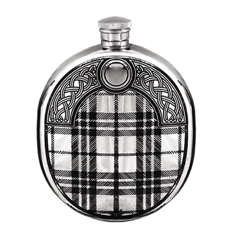 6oz Scottish Highland Pewter Hip Flask-Hip Flasks - Pewter-Yester Home
