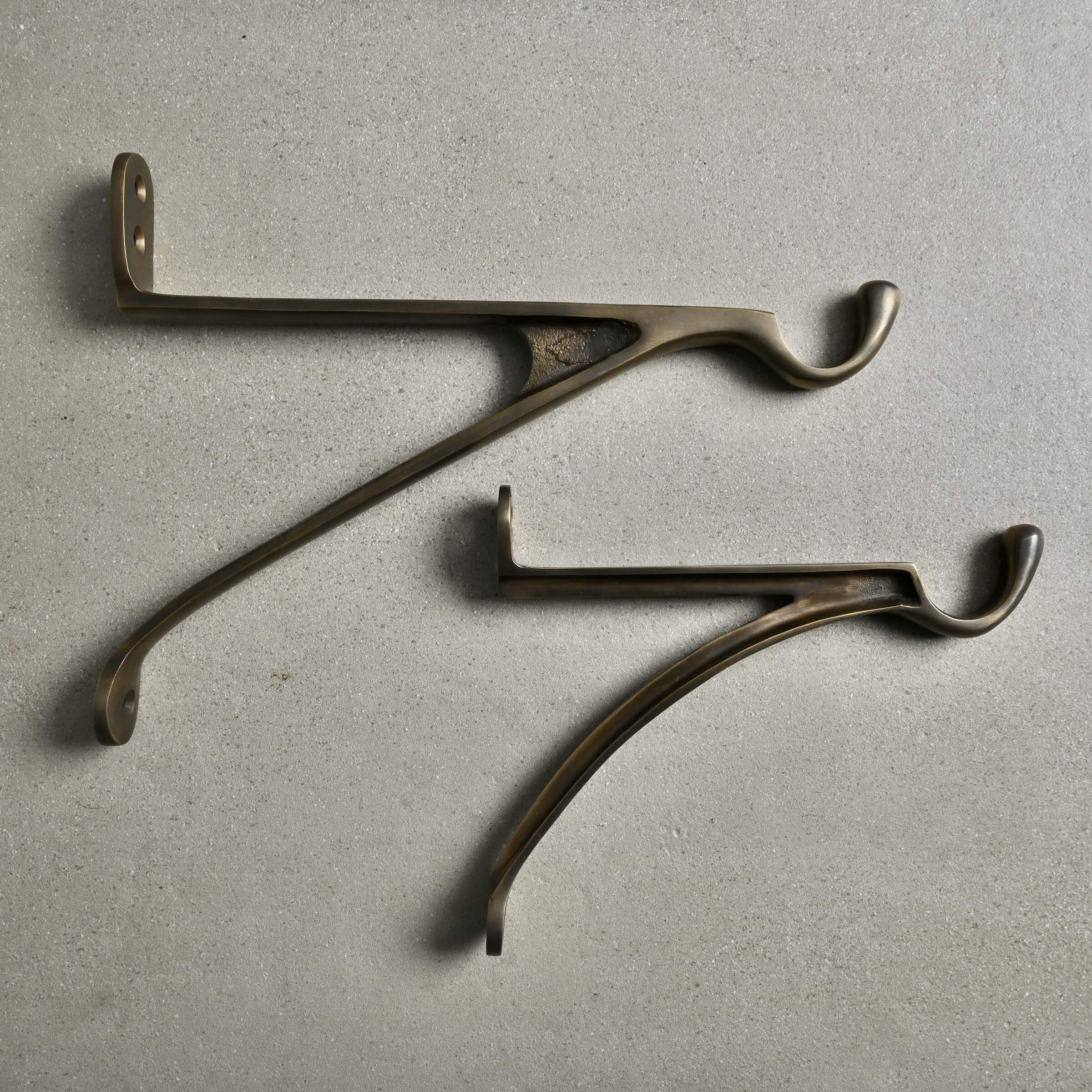 7 & 10 Inch Cast Brass Hanging Hook Bracket-Hanging Basket Brackets-Yester Home