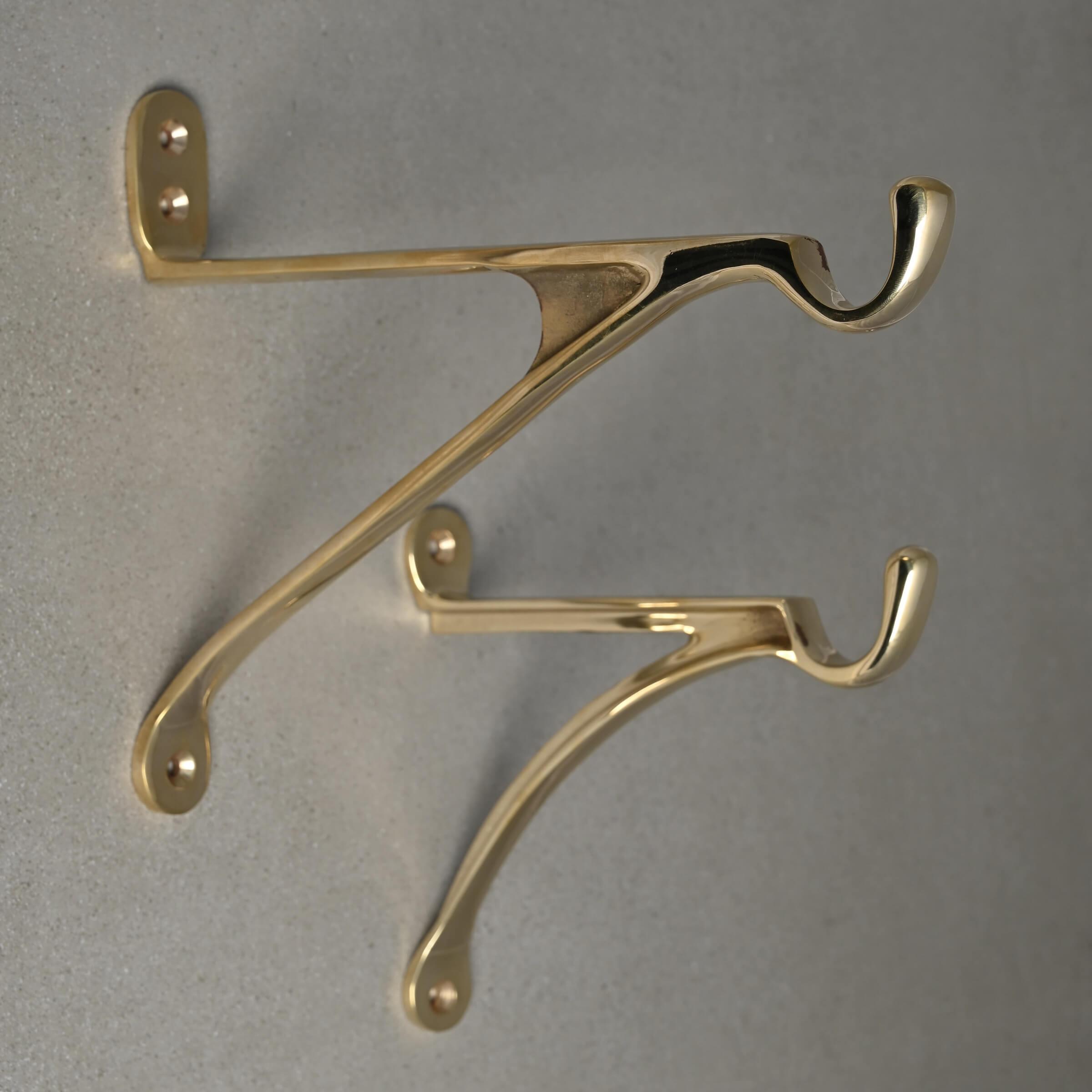 7 & 10 Inch Cast Brass Hanging Hook Bracket-Hanging Basket Brackets-Yester Home