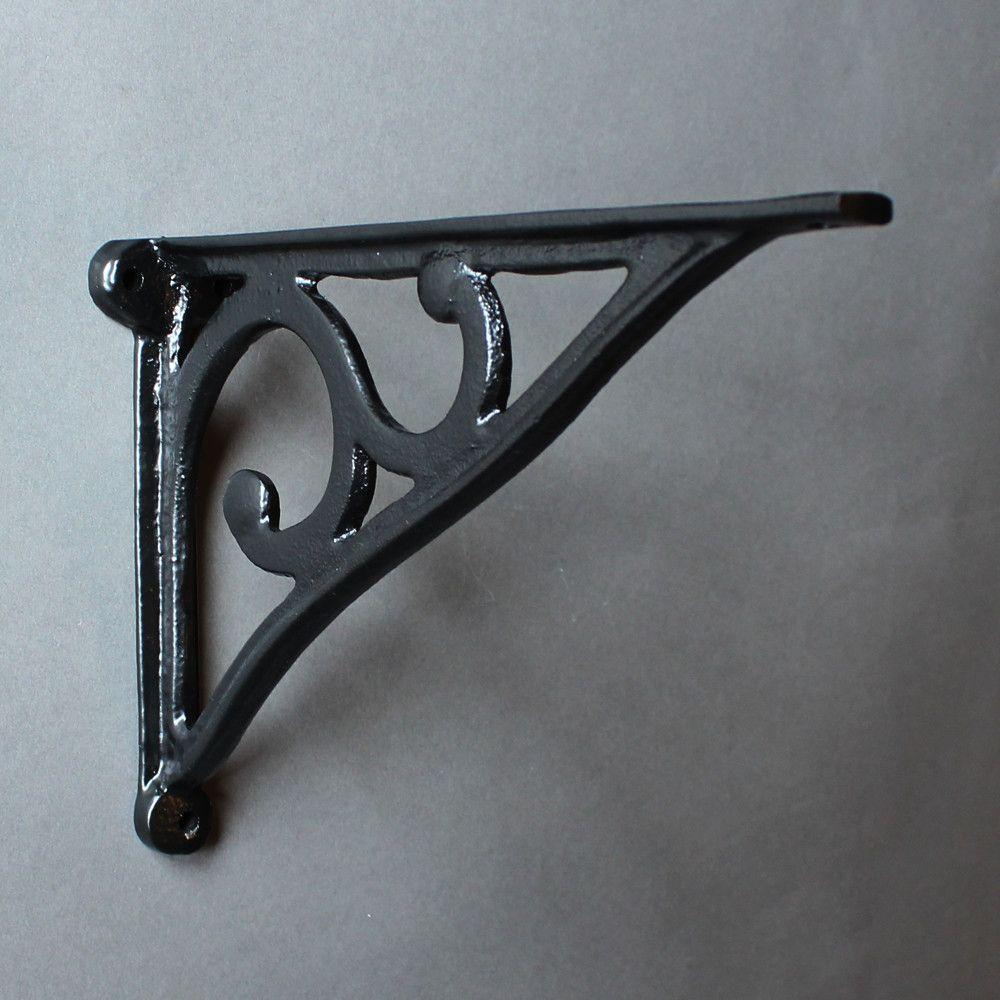 8 Inch Art Deco Cast Iron Shelf Bracket-7 - 8" Shelf Brackets-Yester Home
