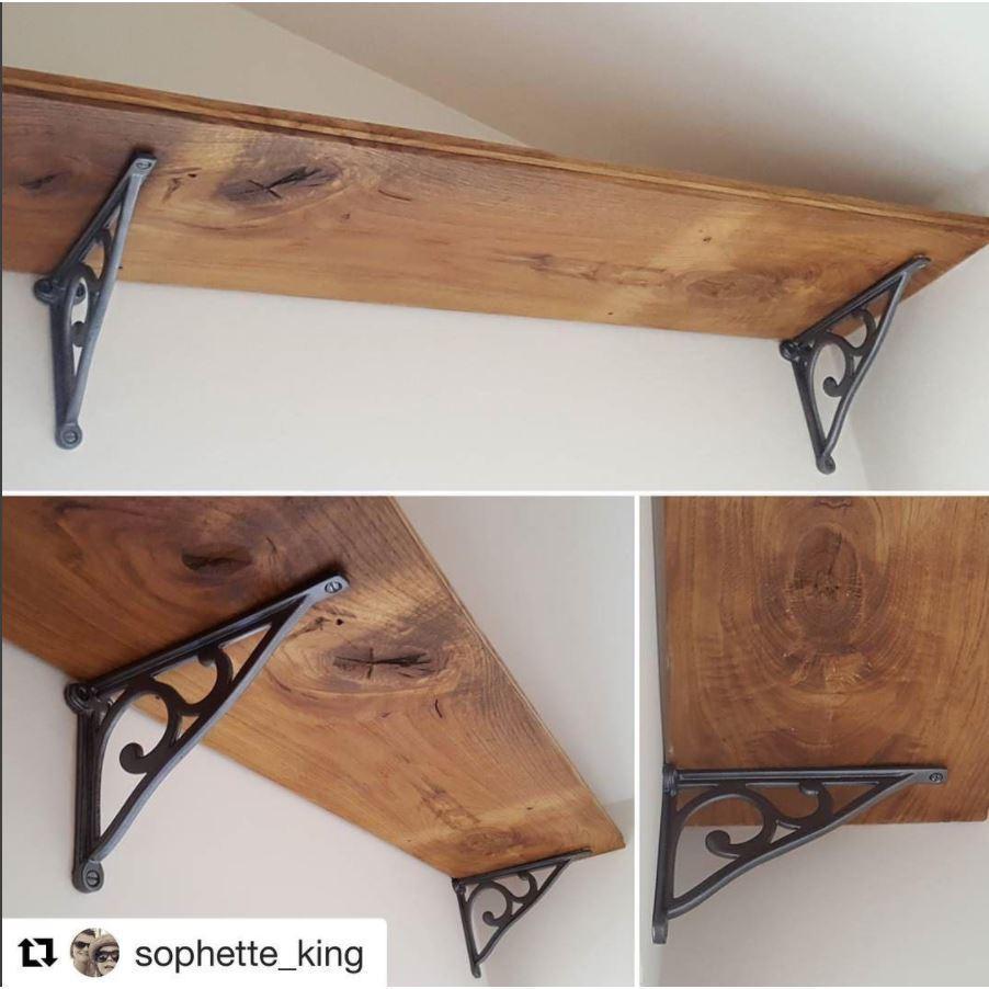 8 Inch Art Deco Cast Iron Shelf Bracket-7 - 8" Shelf Brackets-Yester Home