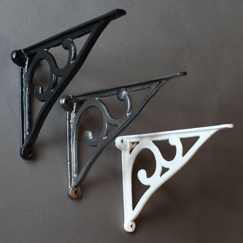 8 Inch Art Deco Cast Iron Shelf Bracket-7 - 8" Shelf Brackets-Yester Home