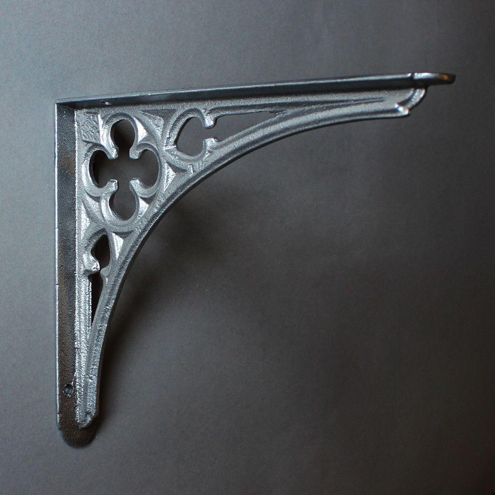 8 x 7 Inch Gothic Cast Iron Shelf Bracket-7 - 8" Shelf Brackets-Yester Home