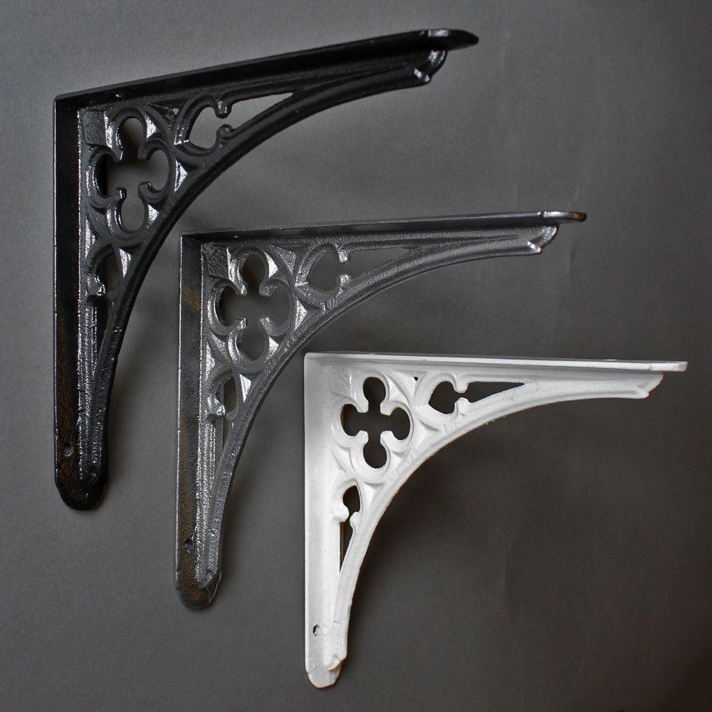8 x 7 Inch Gothic Cast Iron Shelf Bracket-7 - 8" Shelf Brackets-Yester Home