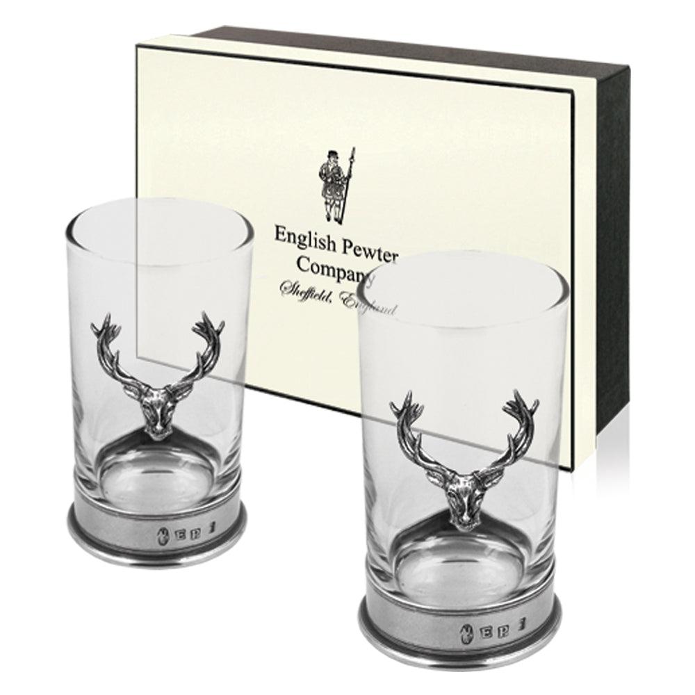 8oz Stag Head Highball Spirits Glass Double Set-Gin Glasses-Yester Home