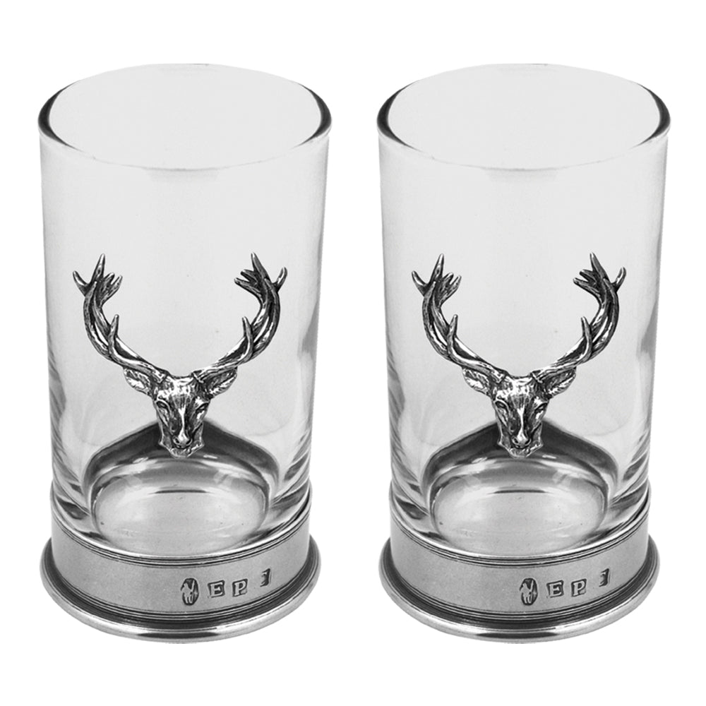 8oz Stag Head Highball Spirits Glass Double Set-Gin Glasses-Yester Home