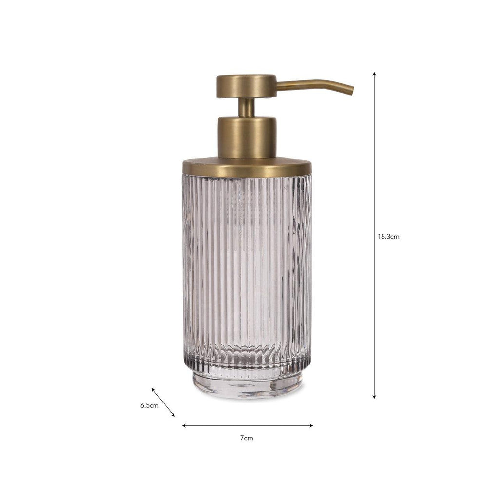 Adelphi Brass Soap Dispenser in Smoke - Glass