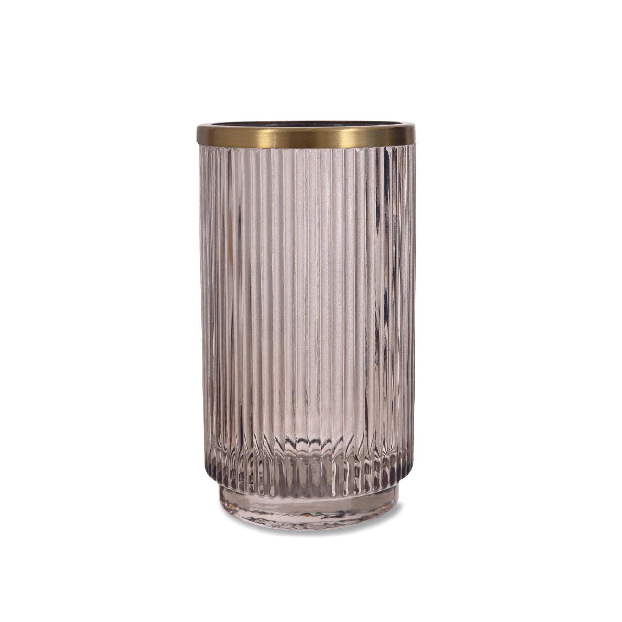 Adelphi Brass Toothbrush Holder in Smoke - Glass-Toothbrush Holders-Yester Home
