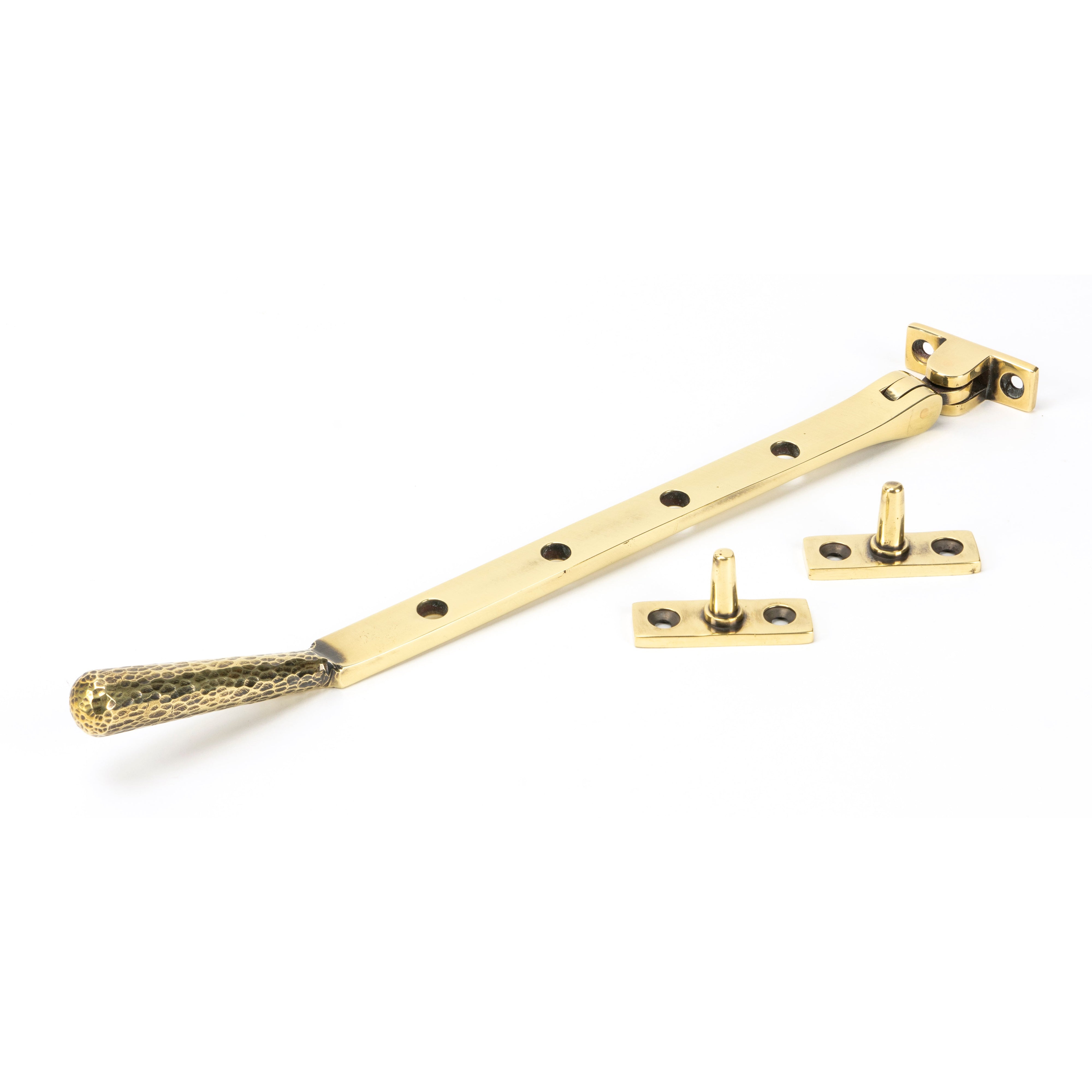 Aged Brass 10" Hammered Newbury Stay | From The Anvil-Stays-Yester Home