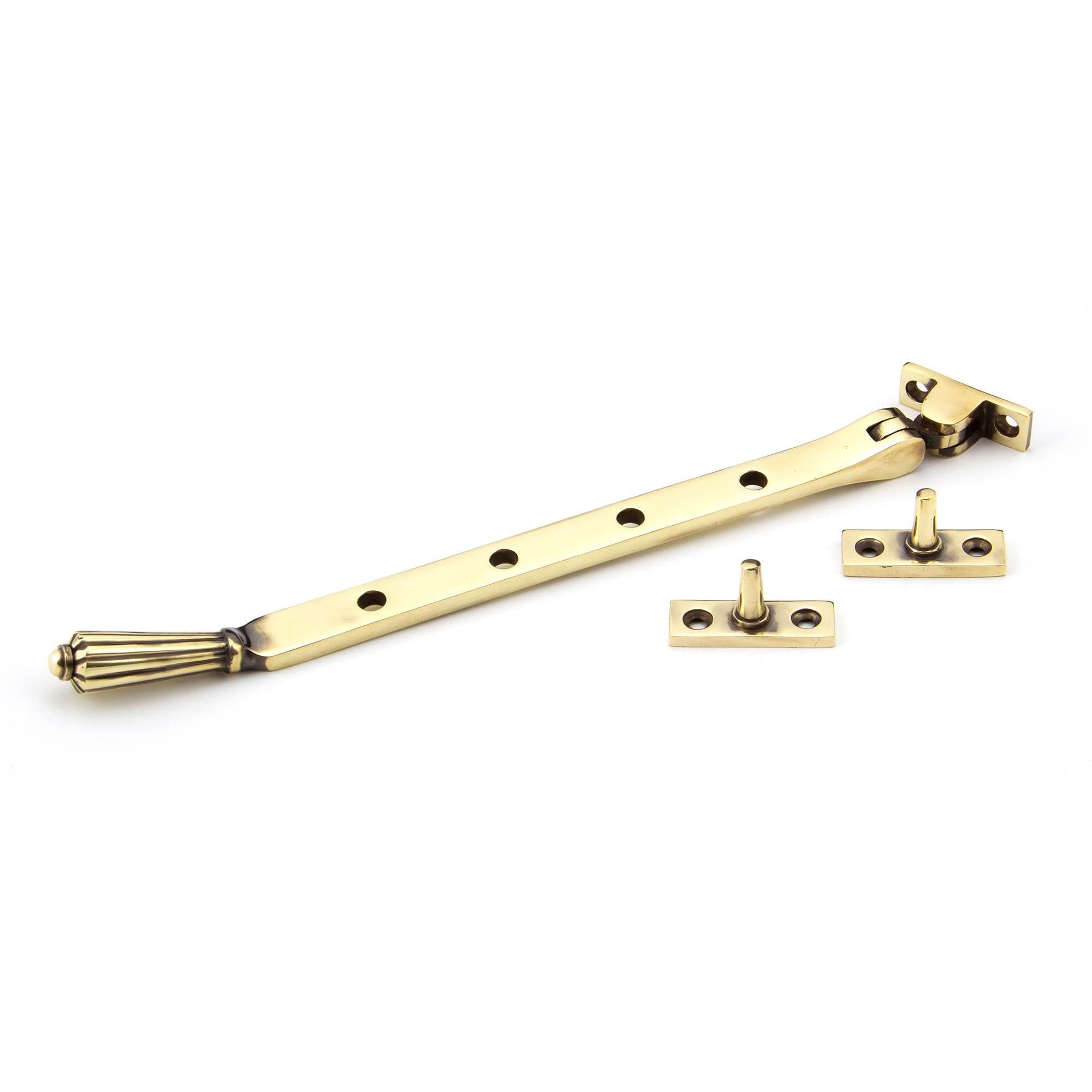 Aged Brass 10" Hinton Stay | From The Anvil - Stays - From The Anvil - Yester Home