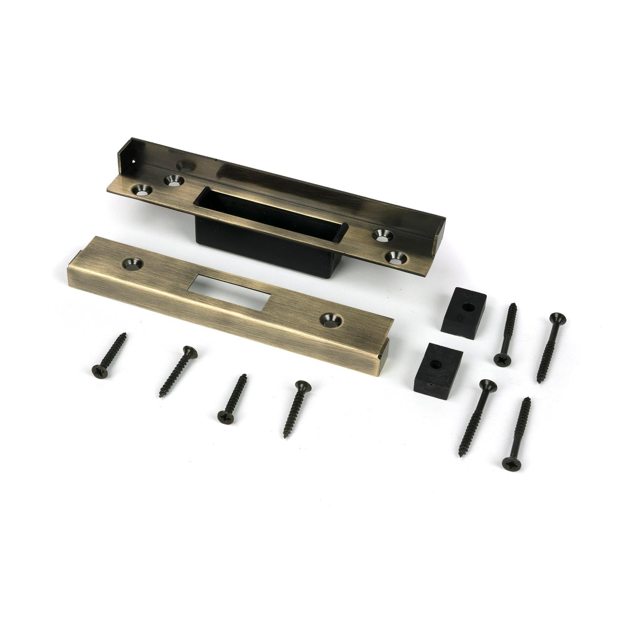Aged Brass ½" Rebate Kit for Dead Lock - Deadlocks & Deadbolts - From The Anvil - Yester Home