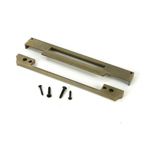 Aged Brass ½" Rebate Kit for Euro Din Sash Lock - Euro Locks - From The Anvil - Yester Home