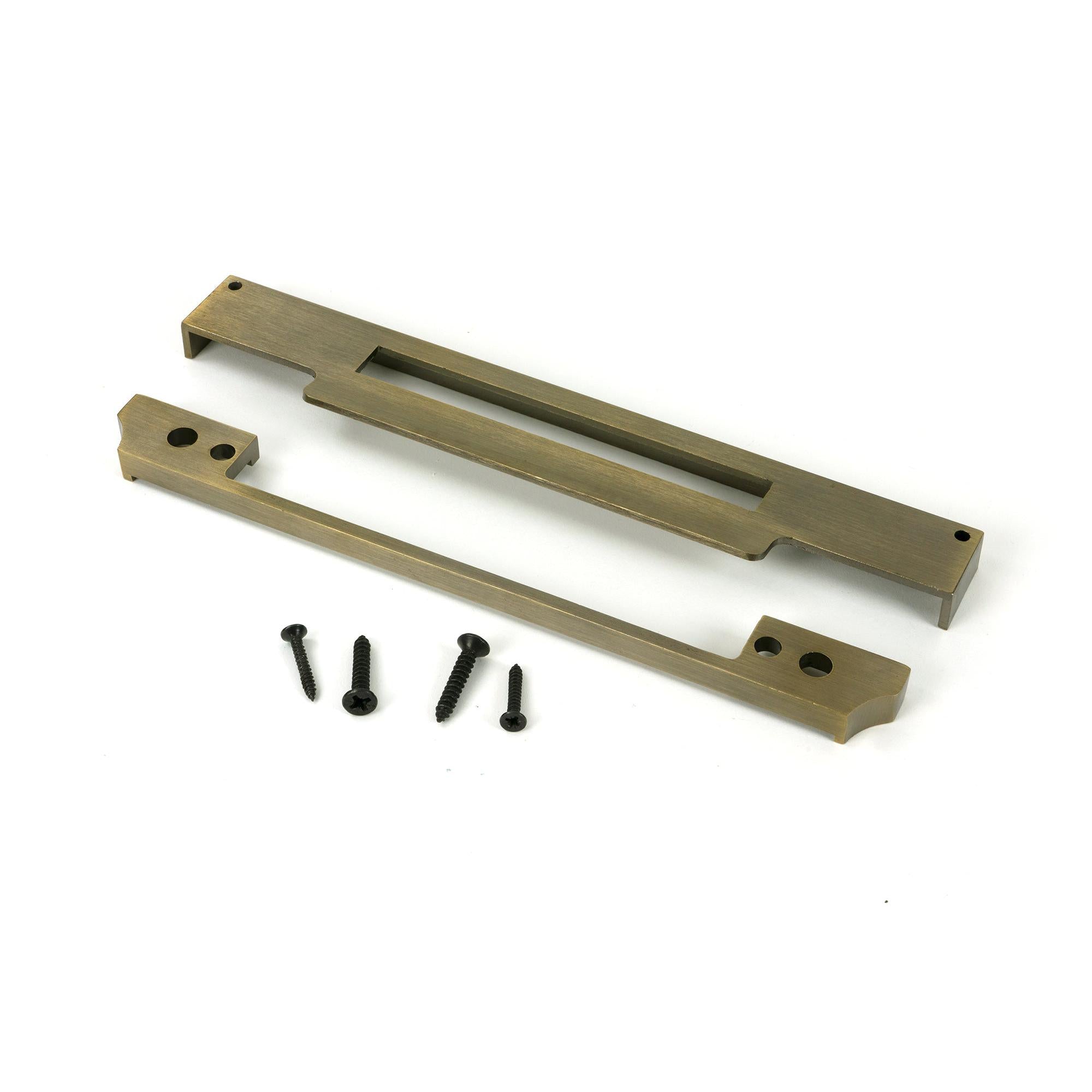Aged Brass ½" Rebate Kit for Euro Din Sash Lock - Euro Locks - From The Anvil - Yester Home