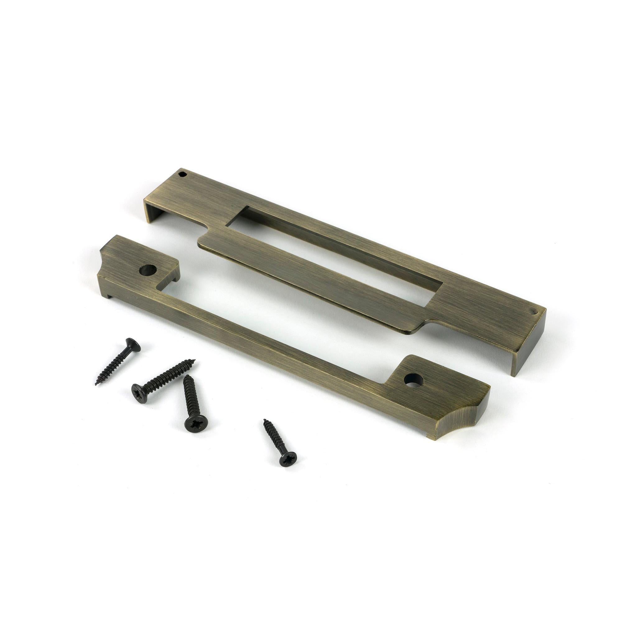 Aged Brass ½" Rebate Kit for Euro Sash Lock - Euro Locks - From The Anvil - Yester Home