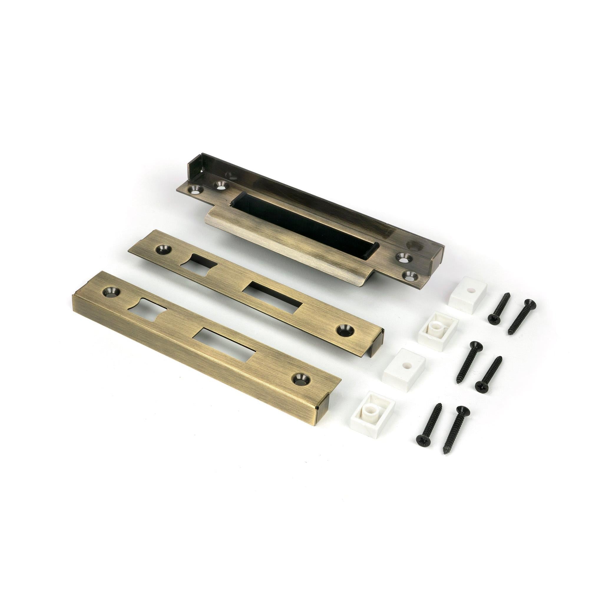 Aged Brass ½" Rebate Kit for Sash Lock - Sash Locks - From The Anvil - Yester Home