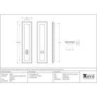 Aged Brass 250mm Art Deco Rectangular Pull - Privacy Set | From The Anvil-Cabinet Pulls-Yester Home