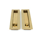 Aged Brass 250mm Plain Rectangular Pull - Privacy Set | From The Anvil-Cabinet Pulls-Yester Home