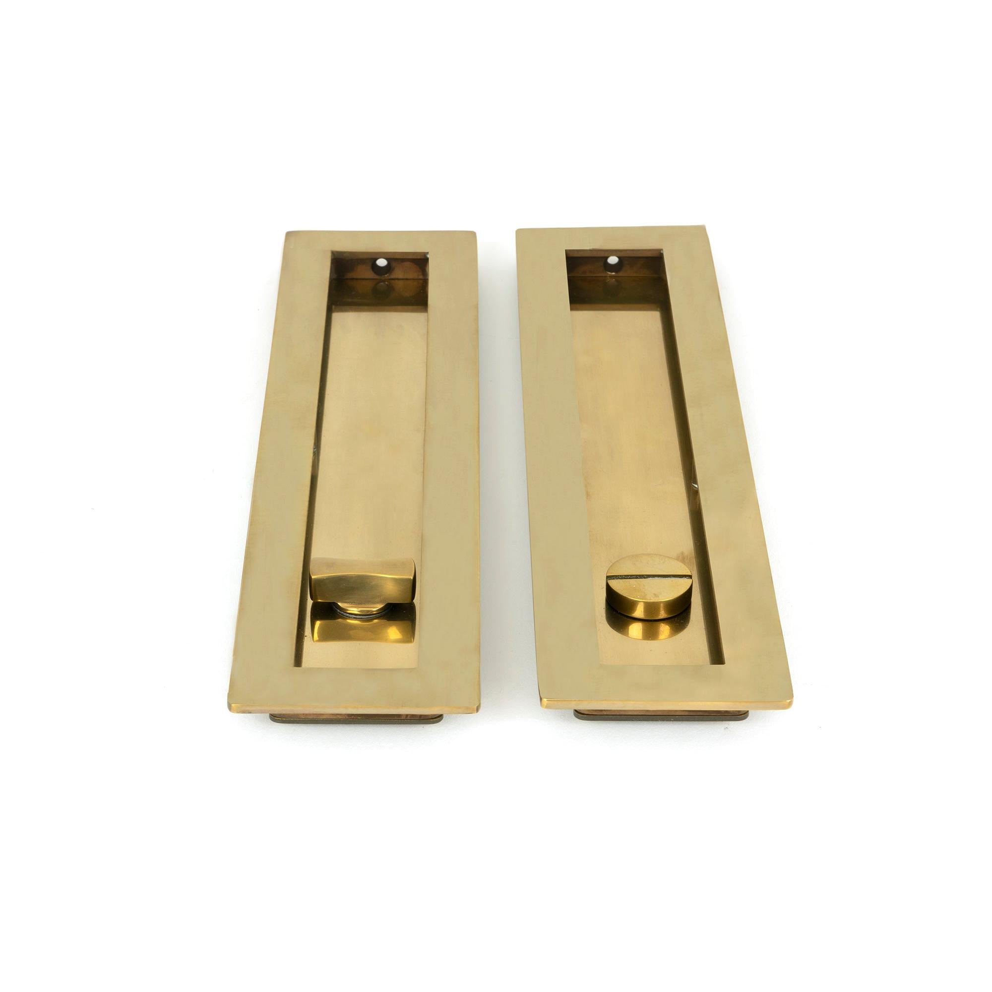 Aged Brass 250mm Plain Rectangular Pull - Privacy Set | From The Anvil - Cabinet Pulls - From The Anvil - Yester Home