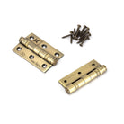 Aged Brass 3" Ball Bearing Butt Hinge (pair) ss | From The Anvil-Butt Hinges-Yester Home