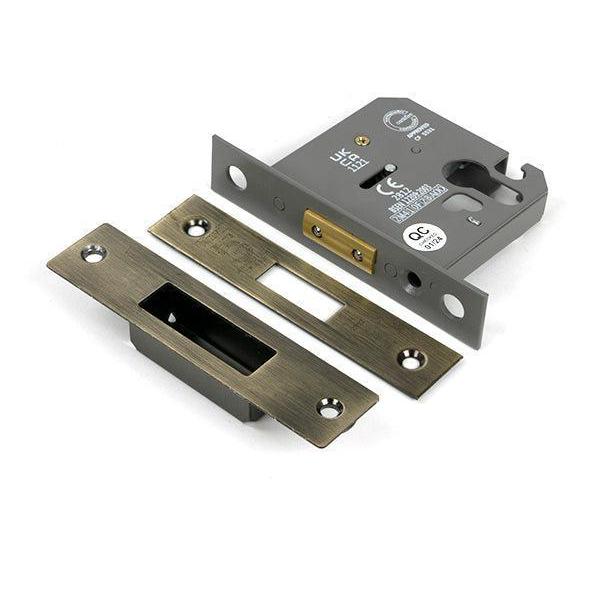 Aged Brass 3" Euro Profile Dead Lock - Deadlocks & Deadbolts - From The Anvil - Yester Home
