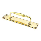 Aged Brass 300mm Art Deco Pull Handle on Backplate | From The Anvil - On Backplate - From The Anvil - Yester Home