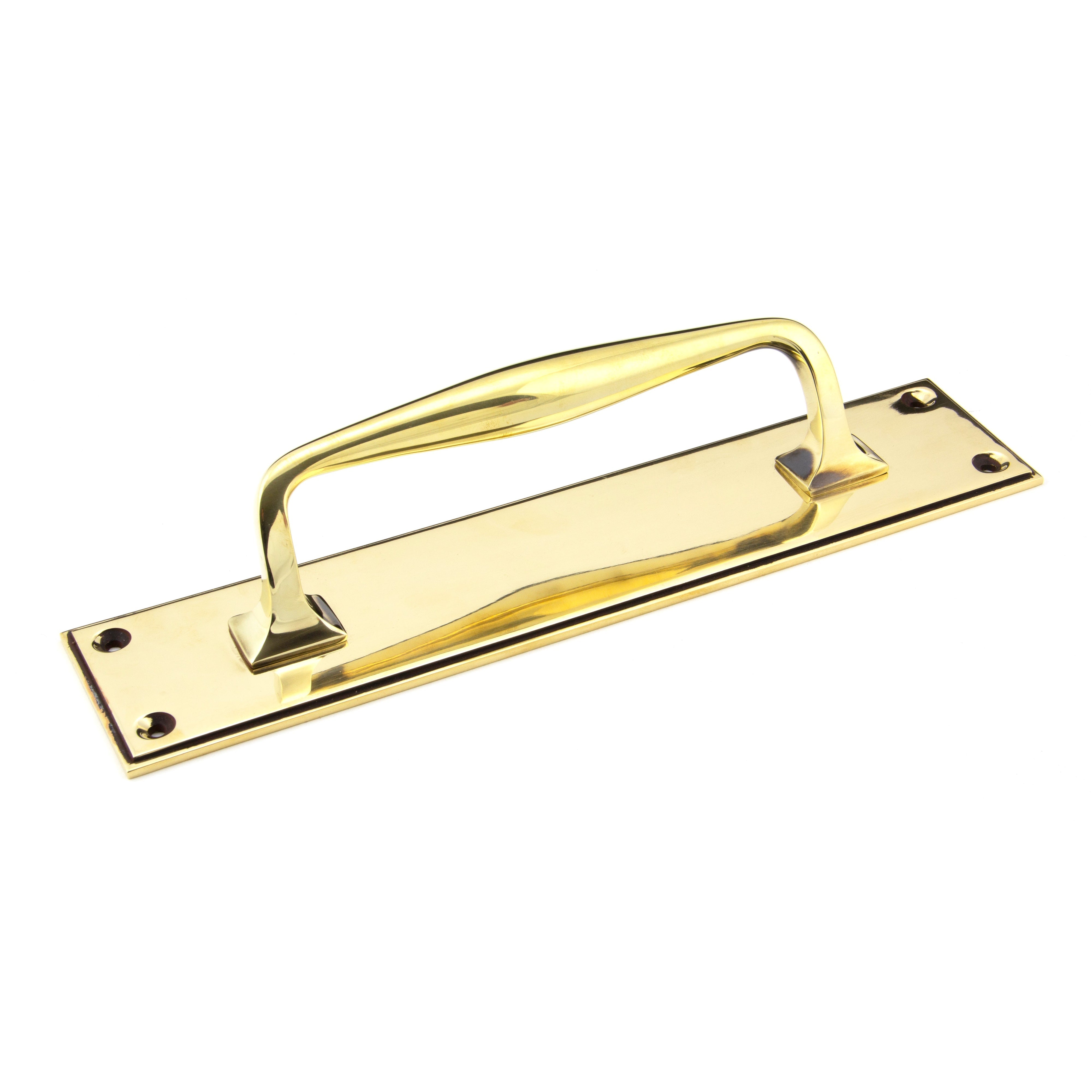 Aged Brass 300mm Art Deco Pull Handle on Backplate | From The Anvil-On Backplate-Yester Home