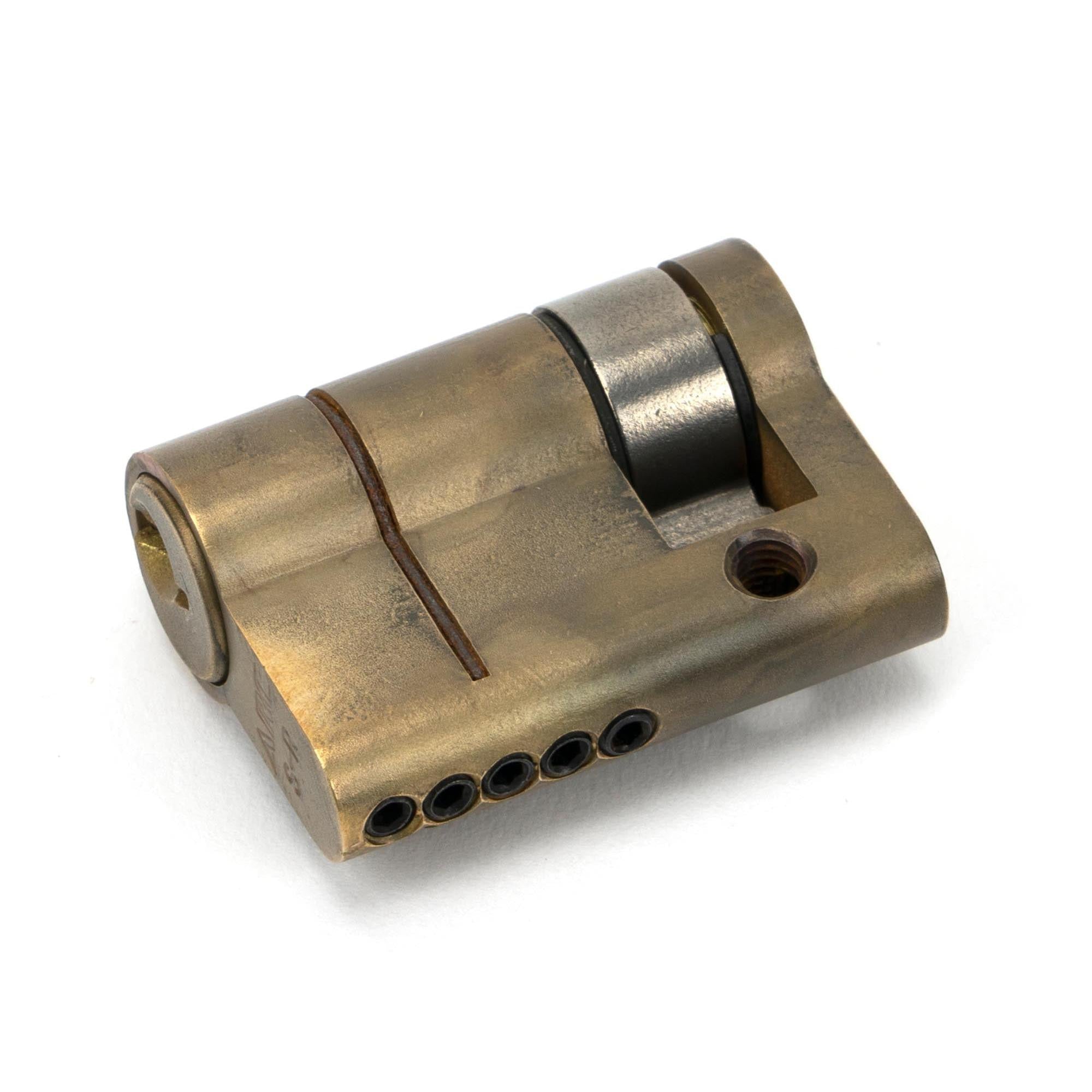 Aged Brass 30/10 5pin Single Cylinder | From The Anvil - Euro Cylinders - From The Anvil - Yester Home