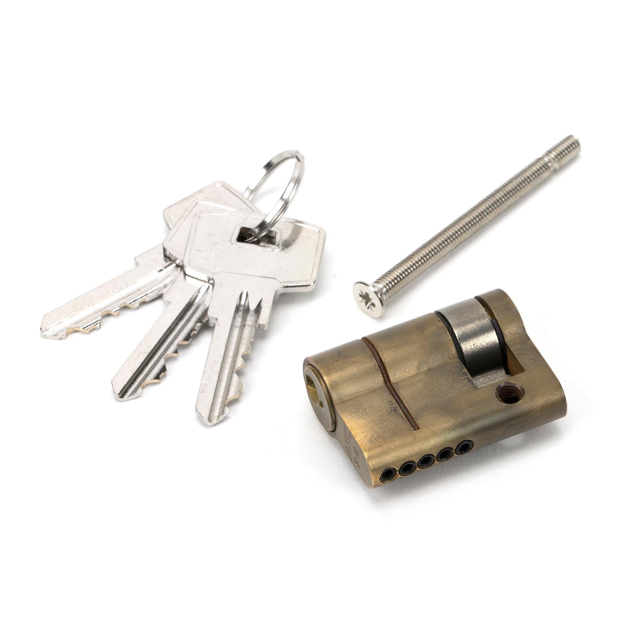 Aged Brass 30/10 5pin Single Cylinder | From The Anvil - Euro Cylinders - From The Anvil - Yester Home