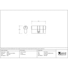 Aged Brass 30/30 5pin Euro Cylinder | From The Anvil - Euro Cylinders - From The Anvil - Yester Home