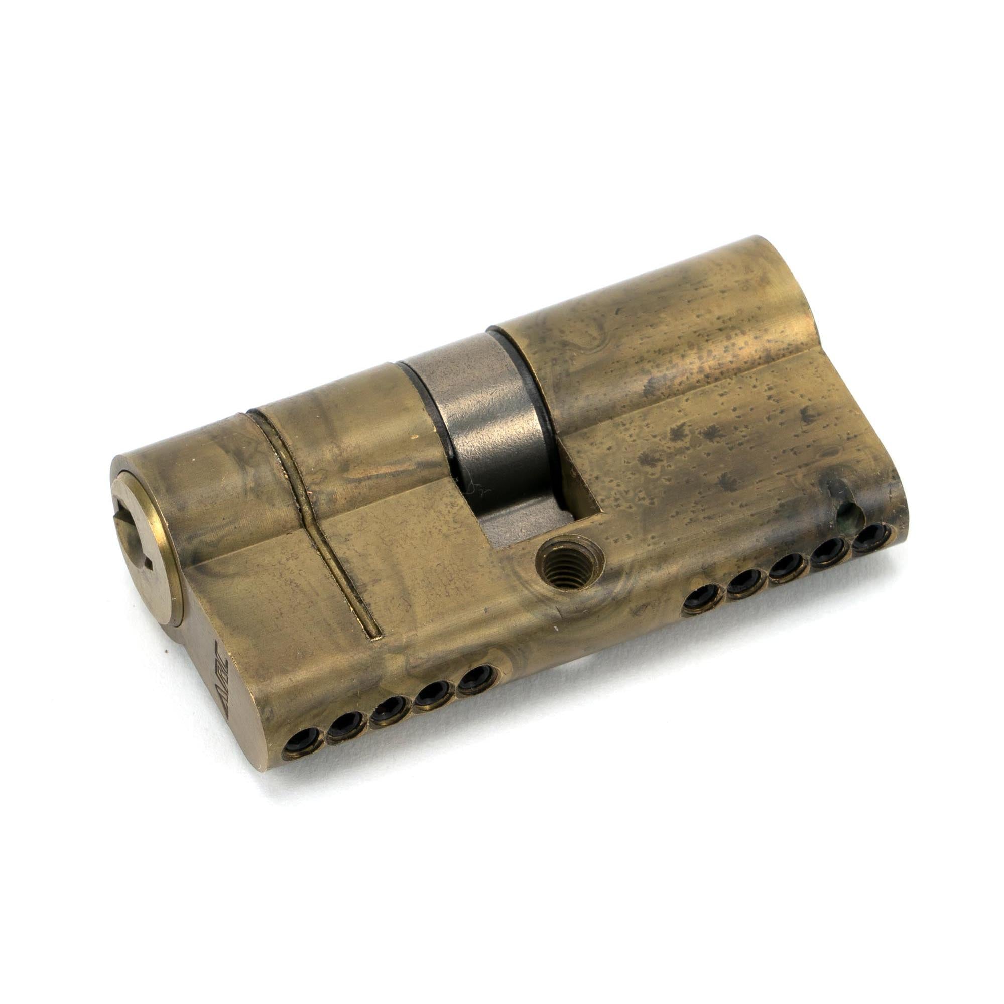 Aged Brass 30/30 5pin Euro Cylinder KA | From The Anvil - Euro Cylinders - From The Anvil - Yester Home