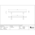 Aged Brass (316) 1.2m T Bar Handle Bolt Fix 32mm Ø | From The Anvil - Door Pull Handles - From The Anvil - Yester Home