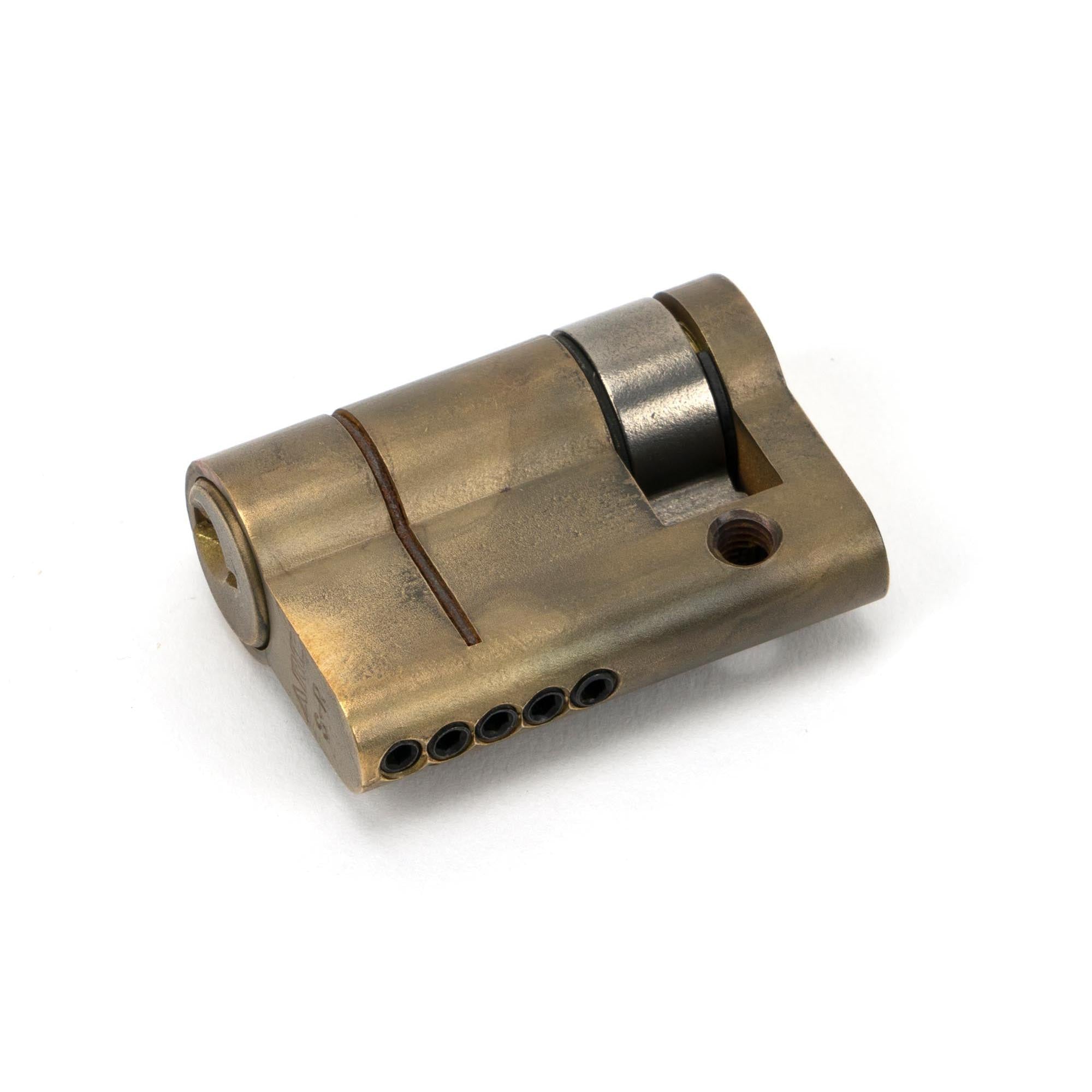 Aged Brass 35/10 5pin Single Cylinder | From The Anvil - Euro Cylinders - From The Anvil - Yester Home