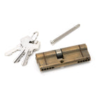 Aged Brass 35/45 5pin Euro Cylinder KA | From The Anvil-Euro Cylinders-Yester Home