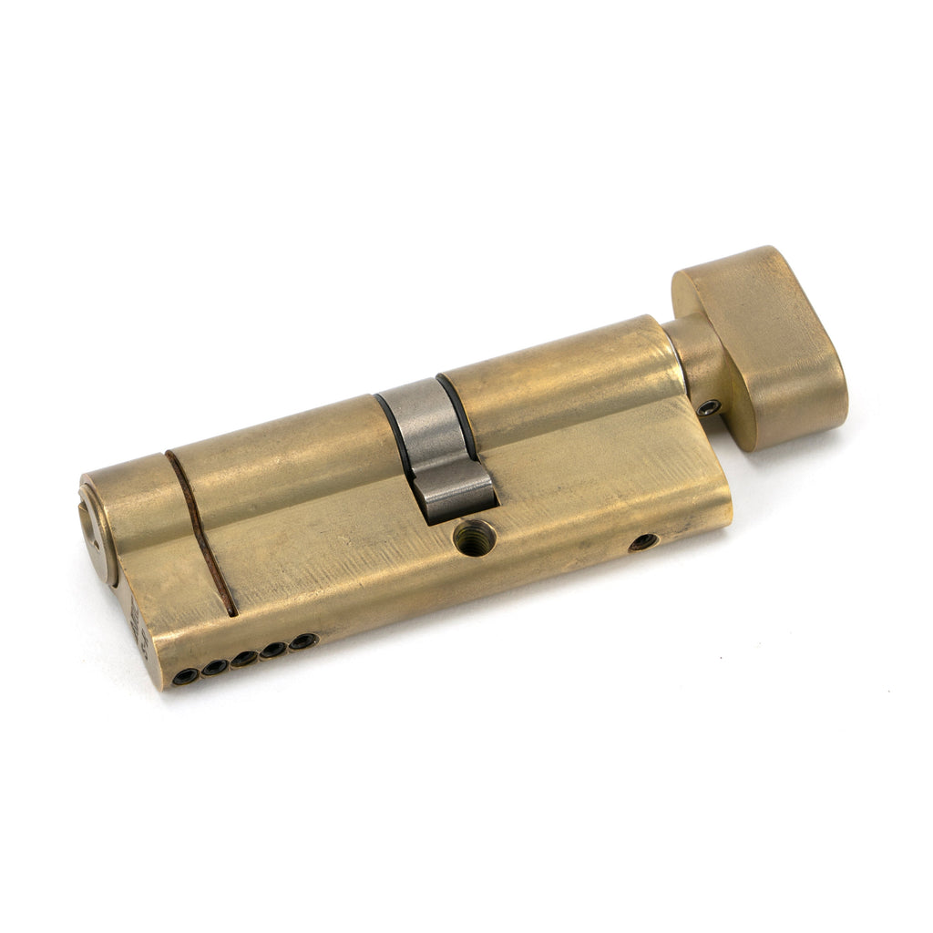 Aged Brass 35T/45 5pin Euro Cylinder/Thumbturn | From The Anvil-Euro Cylinders-Yester Home