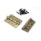 Aged Brass 4" Ball Bearing Butt Hinge (pair) ss | From The Anvil - Butt Hinges - From The Anvil - Yester Home