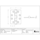 Aged Brass 4" Ball Bearing Butt Hinge (pair) ss | From The Anvil - Butt Hinges - From The Anvil - Yester Home