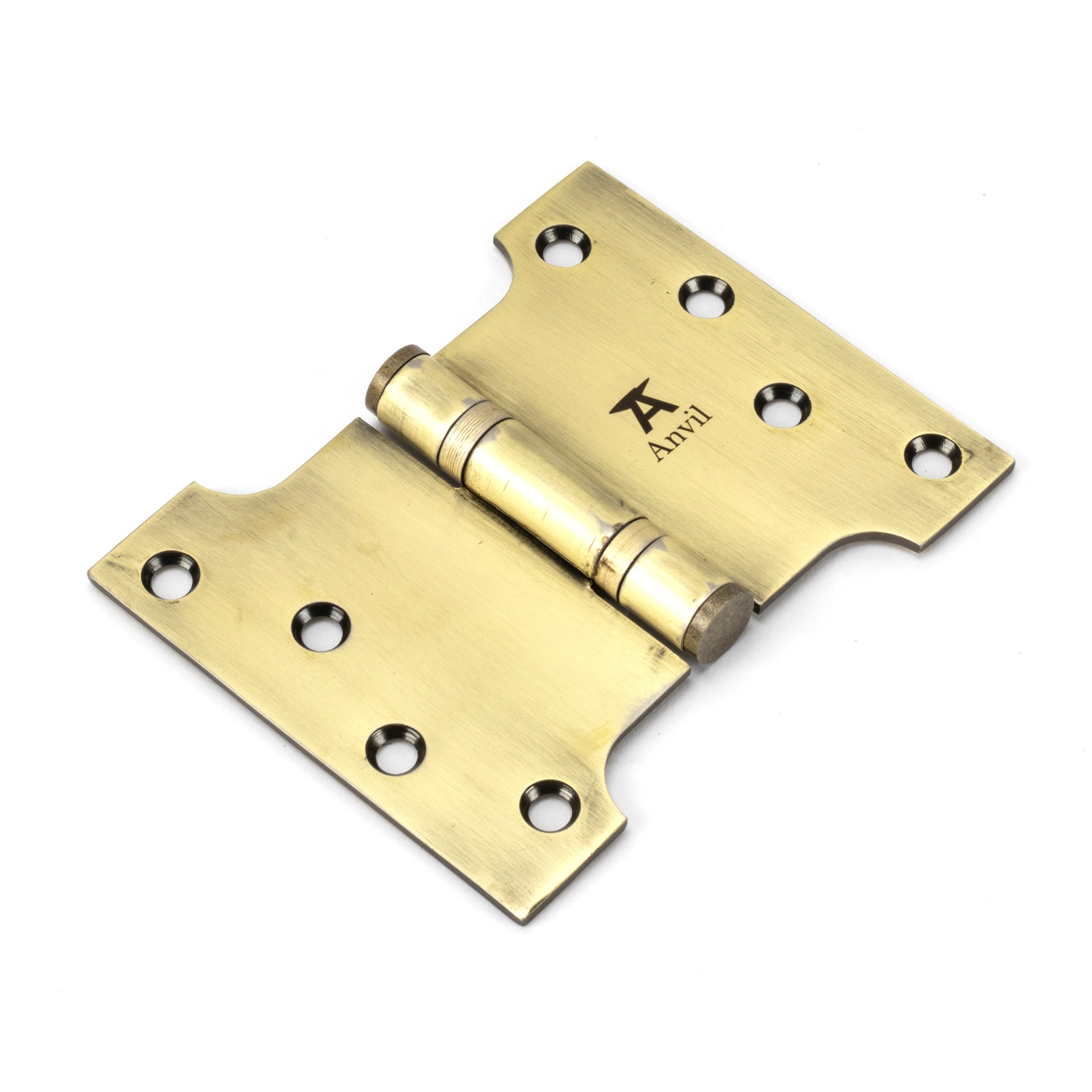 Aged Brass 4" x 3" x 5" Parliament Hinge (pair) ss | From The Anvil-Parliament Hinges-Yester Home