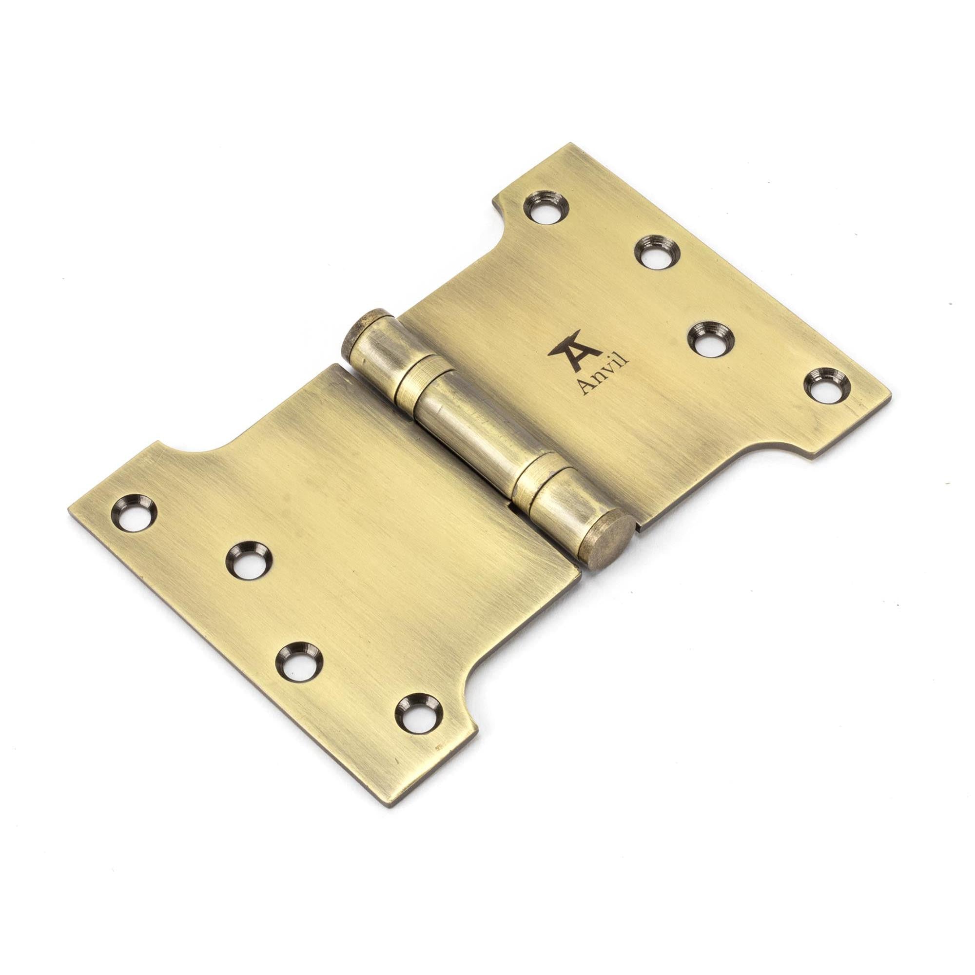 Aged Brass 4" x 4" x 6"  Parliament Hinge (pair) ss | From The Anvil - Parliament Hinges - From The Anvil - Yester Home