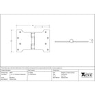 Aged Brass 4" x 4" x 6"  Parliament Hinge (pair) ss | From The Anvil - Parliament Hinges - From The Anvil - Yester Home