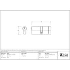 Aged Brass 40/40 5pin Euro Cylinder | From The Anvil - Euro Cylinders - From The Anvil - Yester Home