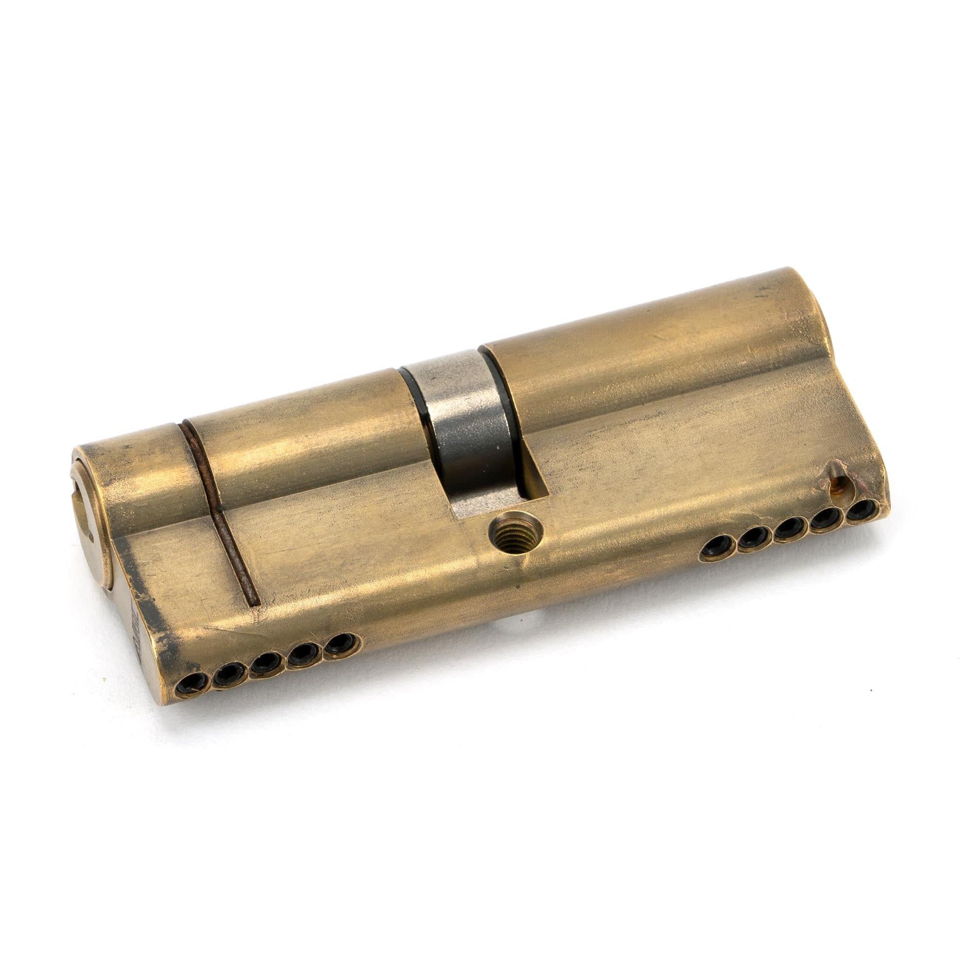 Aged Brass 40/40 5pin Euro Cylinder KA | From The Anvil - Euro Cylinders - From The Anvil - Yester Home