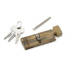 Aged Brass 40/40 5pin Euro Cylinder/Thumbturn | From The Anvil-Euro Cylinders-Yester Home