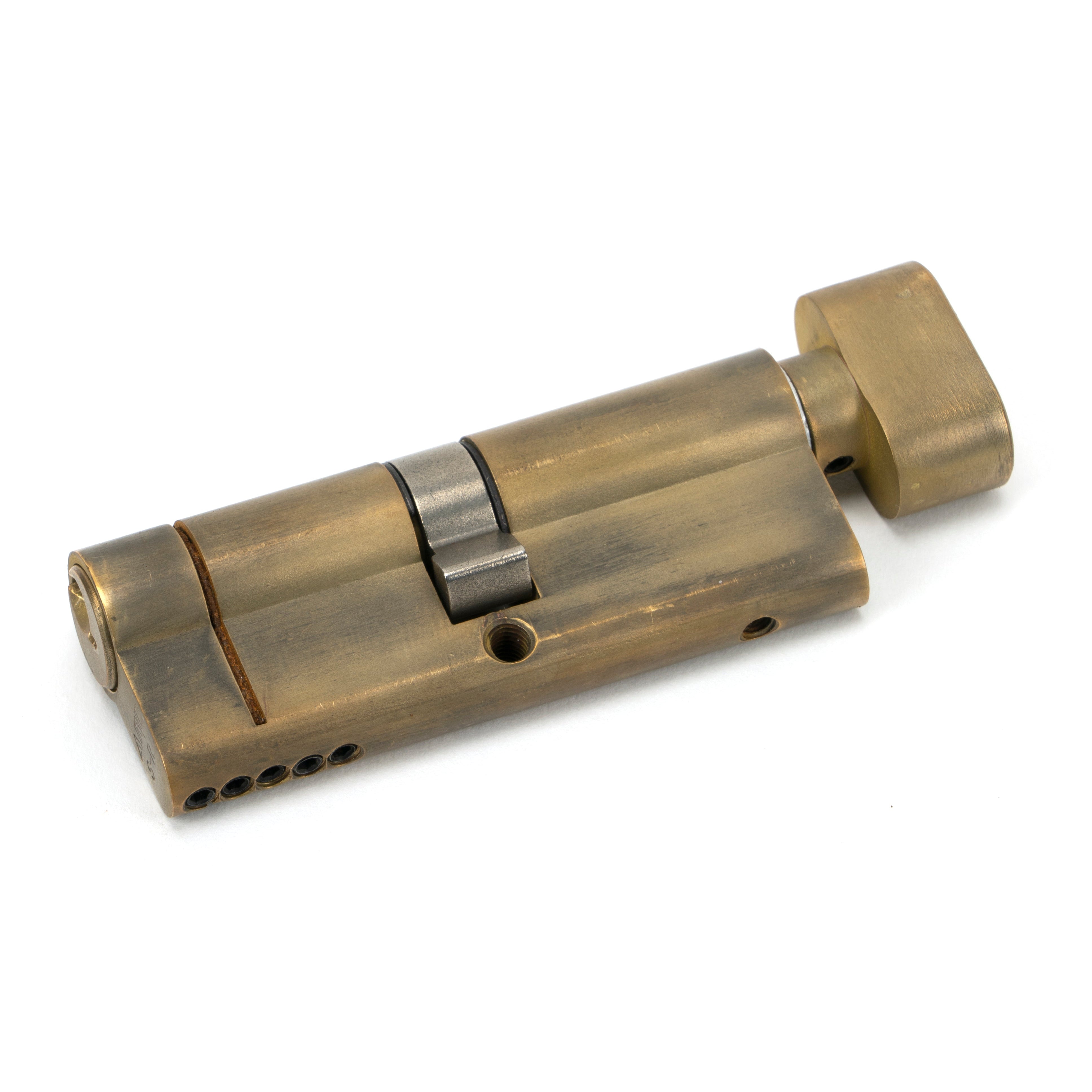 Aged Brass 40/40 5pin Euro Cylinder/Thumbturn | From The Anvil-Euro Cylinders-Yester Home