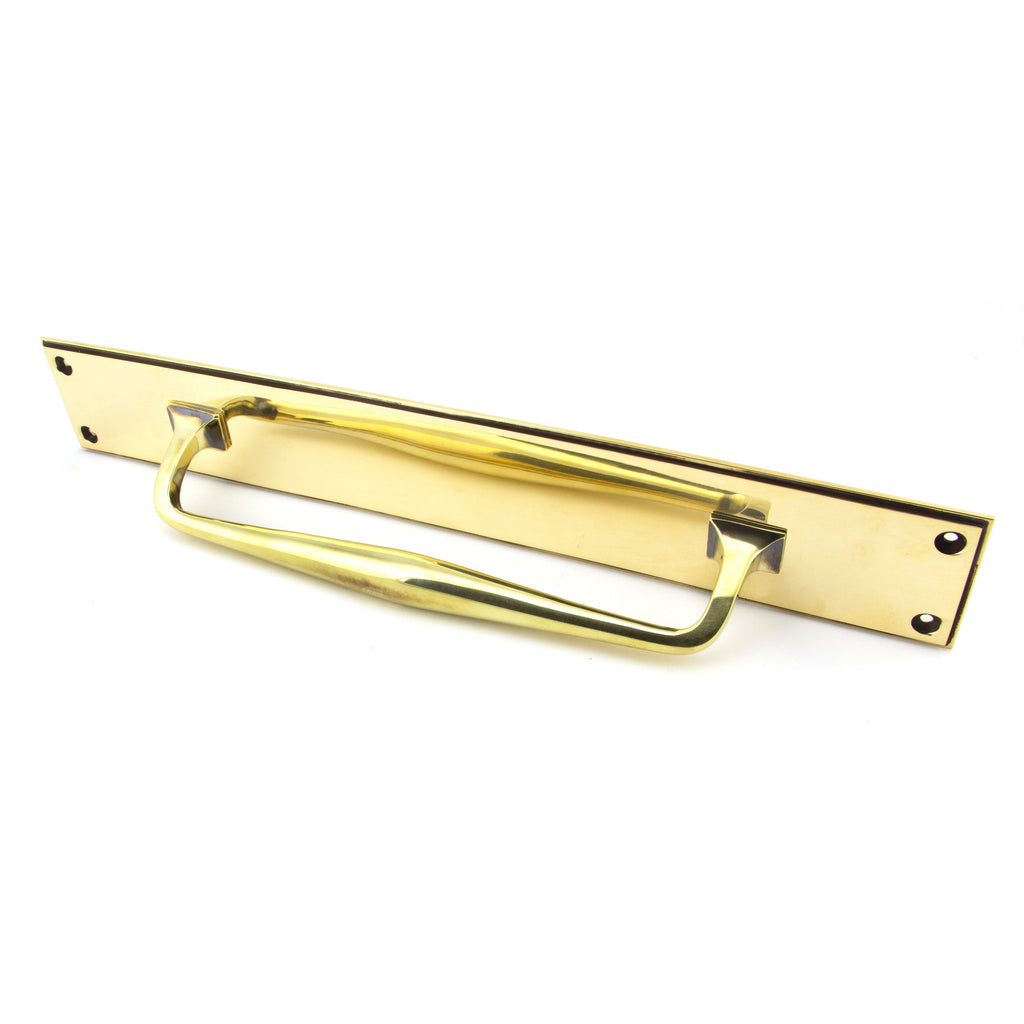 Aged Brass 425mm Art Deco Pull Handle on Backplate | From The Anvil-On Backplate-Yester Home