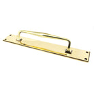 Aged Brass 425mm Art Deco Pull Handle on Backplate | From The Anvil - On Backplate - From The Anvil - Yester Home